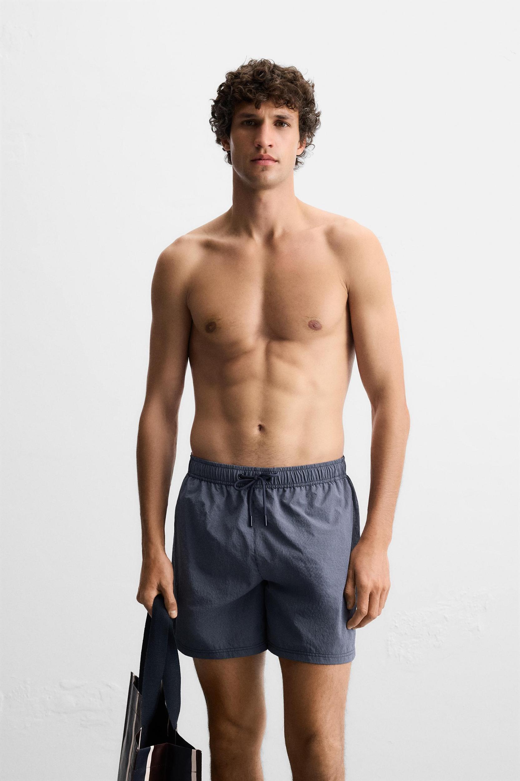 STRIPED MID-LENGTH SWIMSUIT Product Image