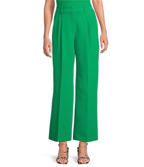 Gianni Bini Hartley Crepe Pleated Straight Wide Leg Coordinating Pants Product Image