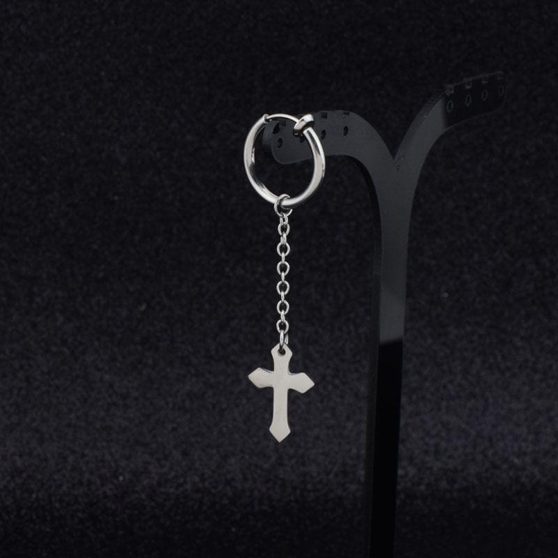 Cross Dangle Earring / Clip-On Earring Product Image
