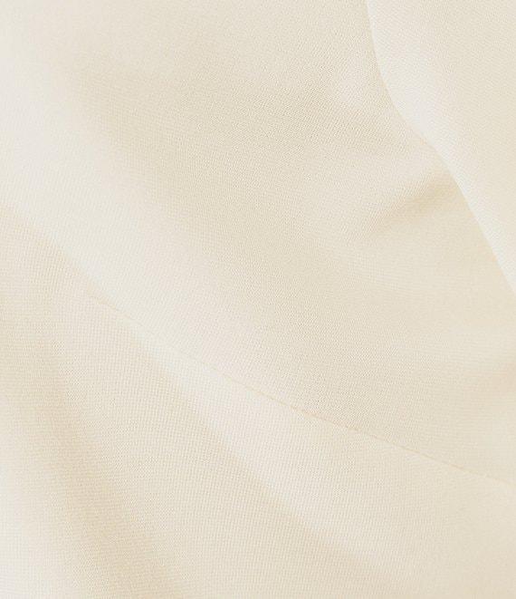 Jude Connally Katia Ponte Knit Split V-Neck Point Collar Short Sleeve Blouse Product Image