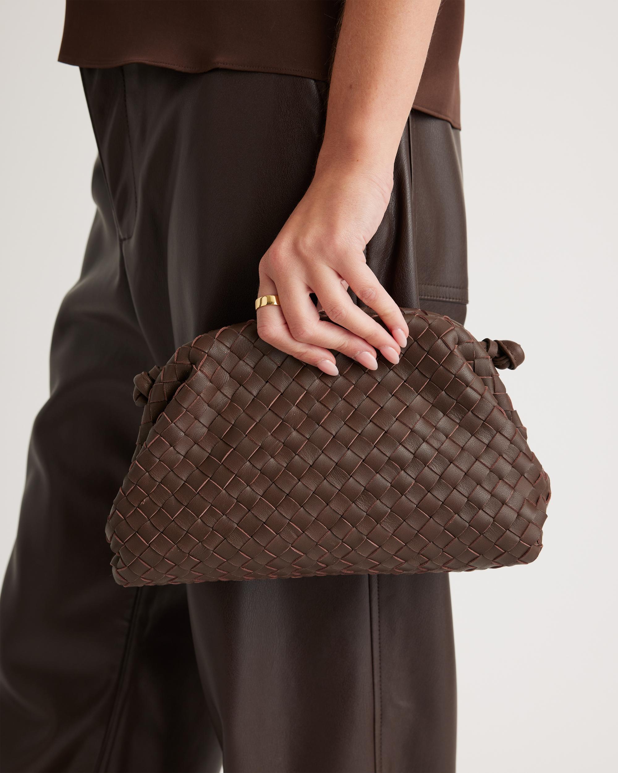 Quince | Women's Italian Leather Handwoven Pouch Crossbody Clutch Product Image