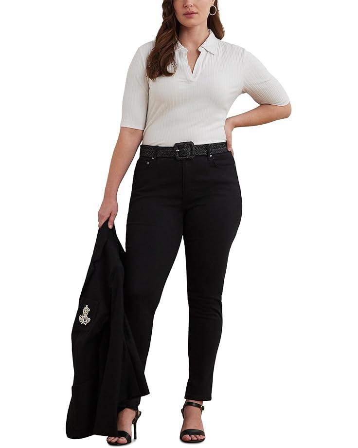Plus Size Stretch Jersey Surplice Top Product Image