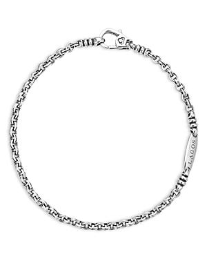 Lagos Mens Sterling Silver Anthem Double Link Logo Plate Bracelet Product Image