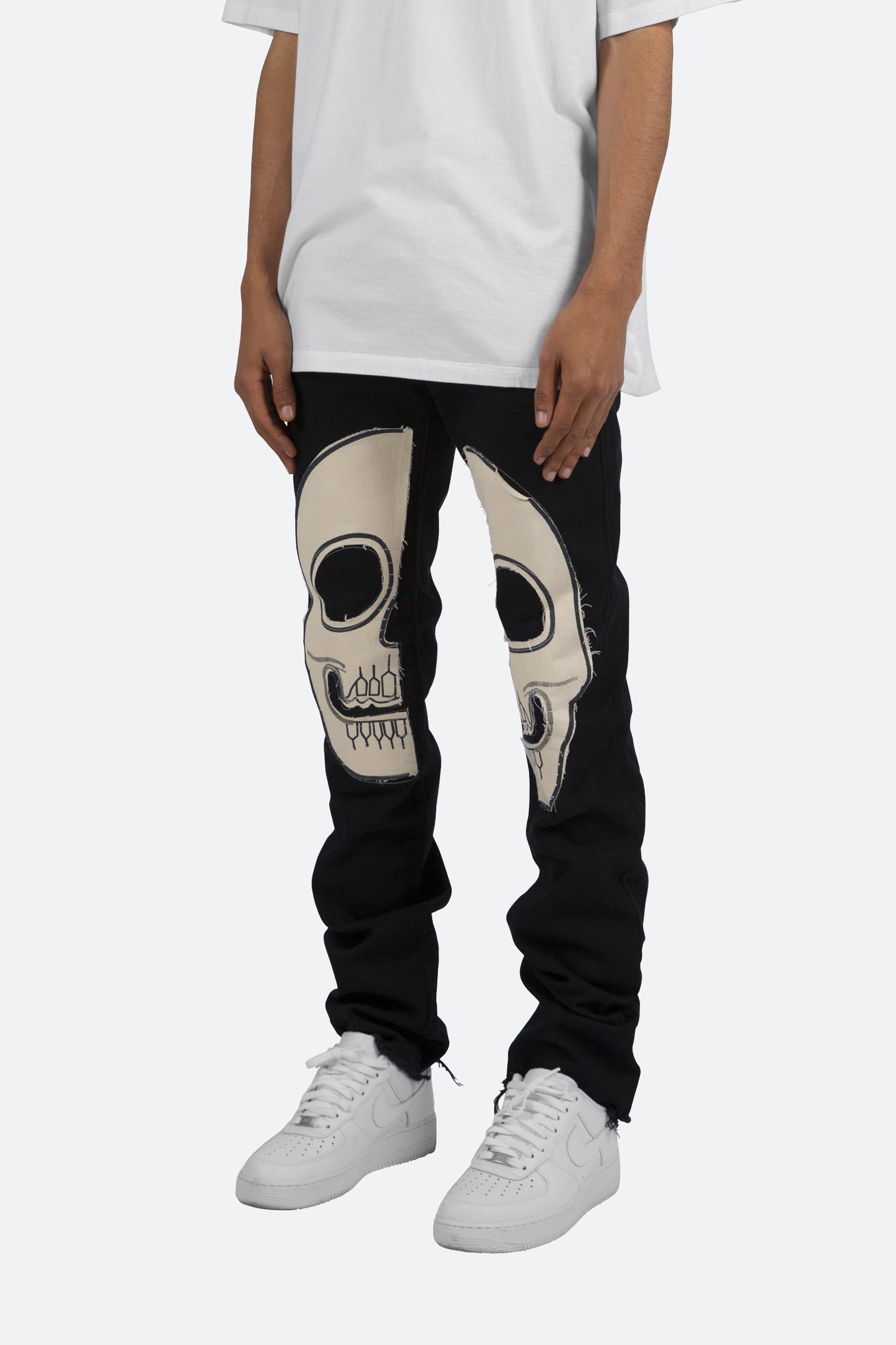 D181 Straight Denim - Black/White Product Image