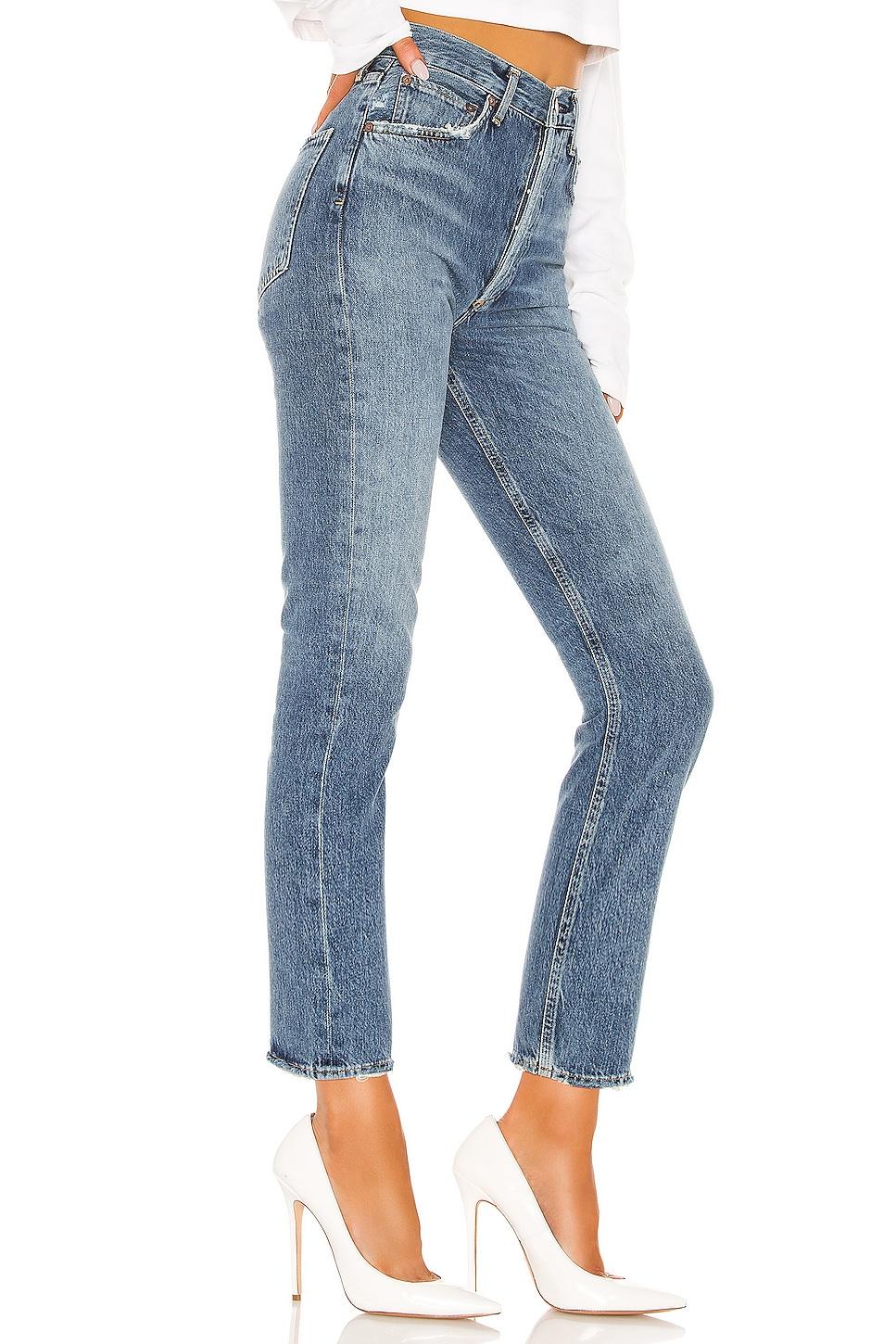 Womens Riley Mid-Rise Straight-Leg Ankle Jeans Product Image