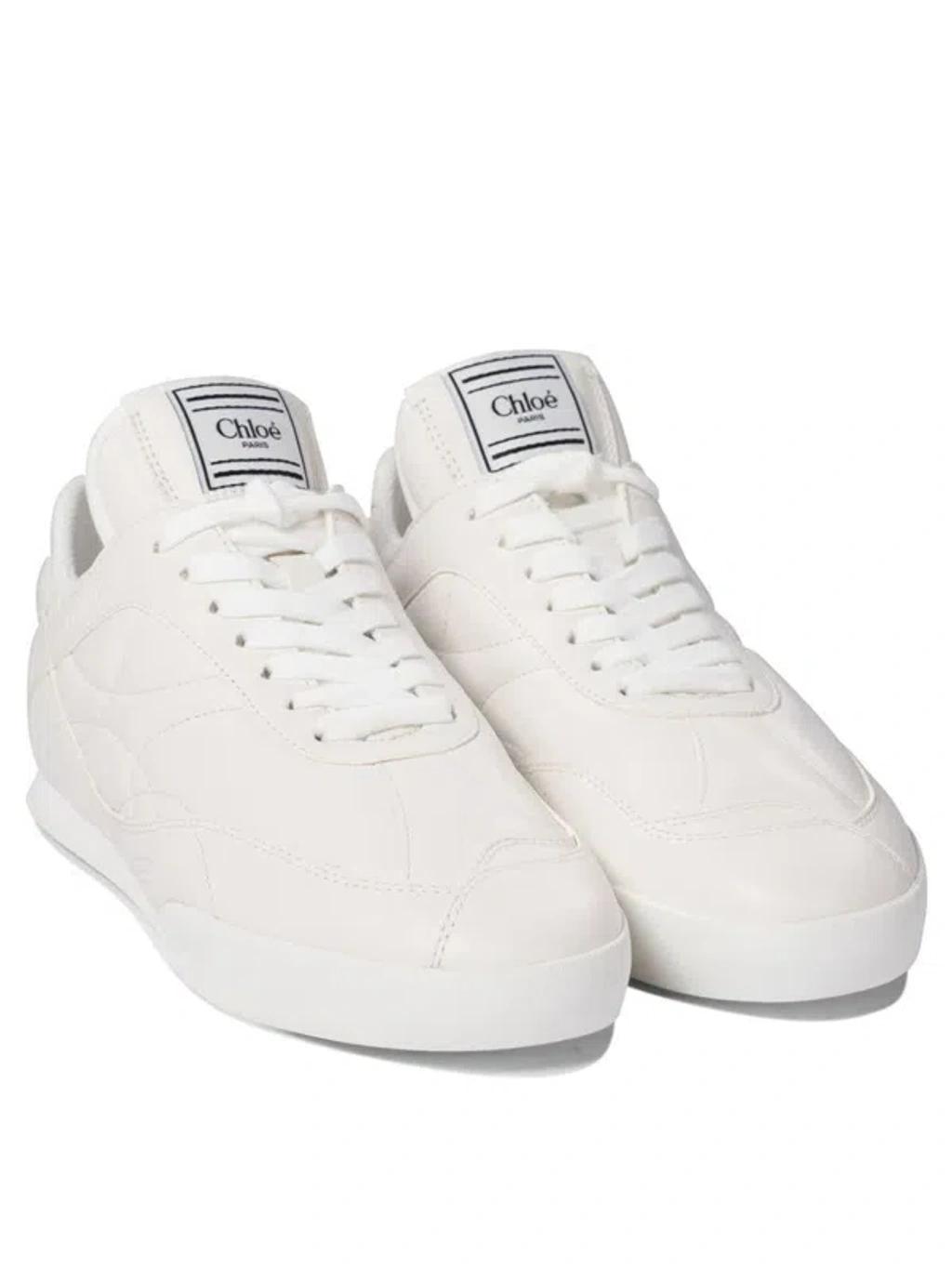 CHLOÉ Womens Chloe Kick Brand-patch Leather Low-top Trainers In White Product Image