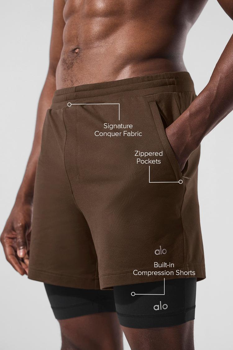 Conquer React 2-In-1 Performance Short - Espresso/Black Product Image