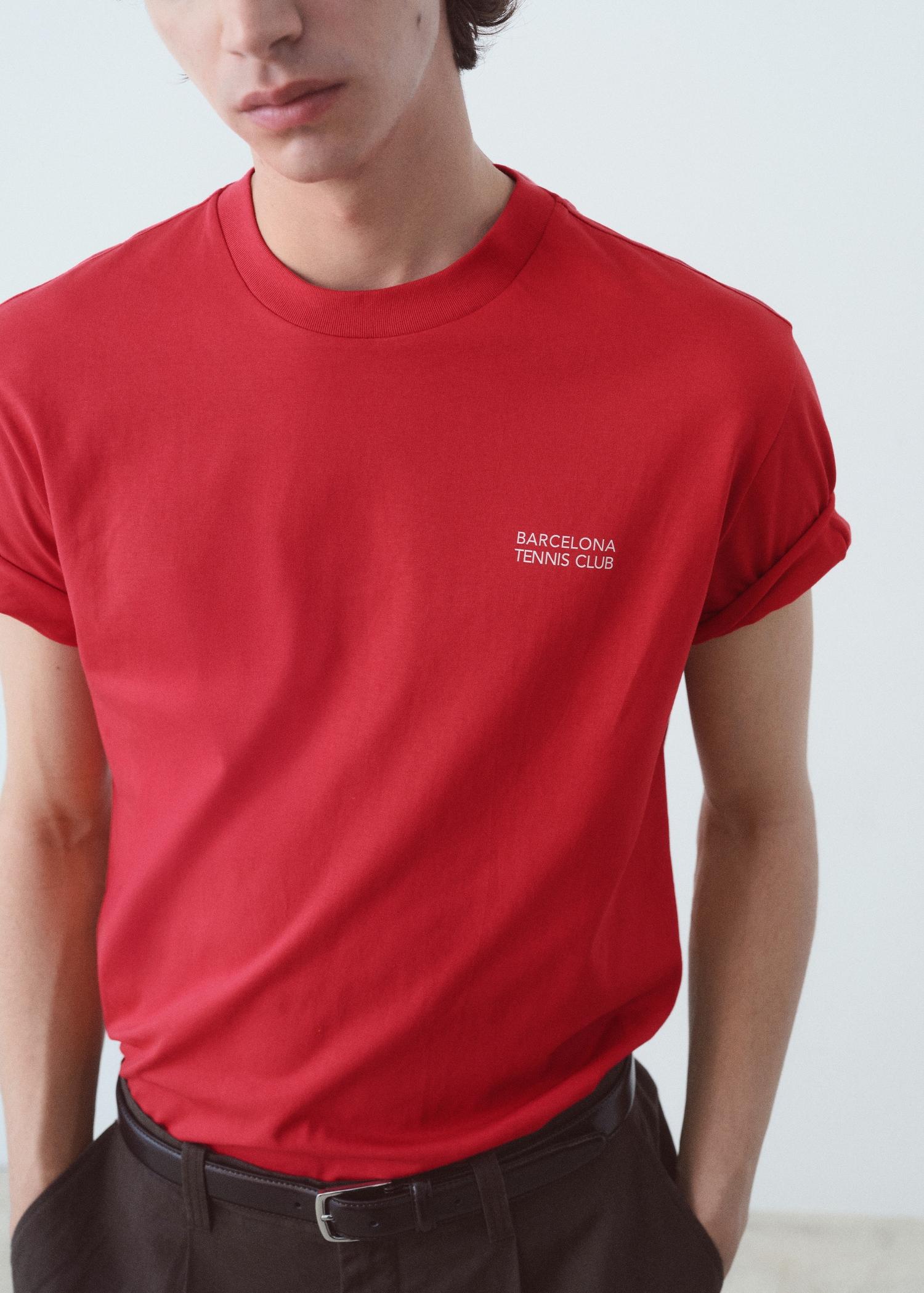 Printed text T-shirt - Men | MANGO USA Product Image