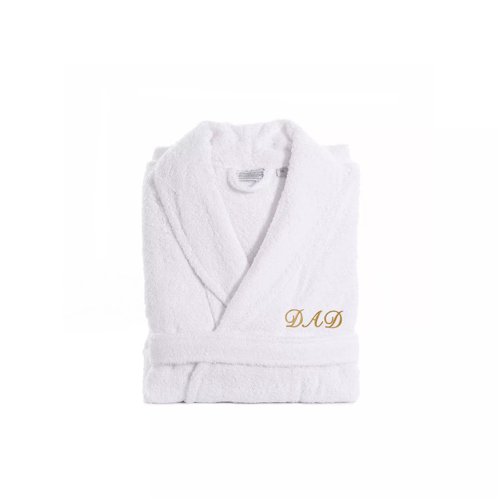 Linum Home Textiles "Dad" Embroidered Cotton Terry Bathrobe, Men's,  Product Image