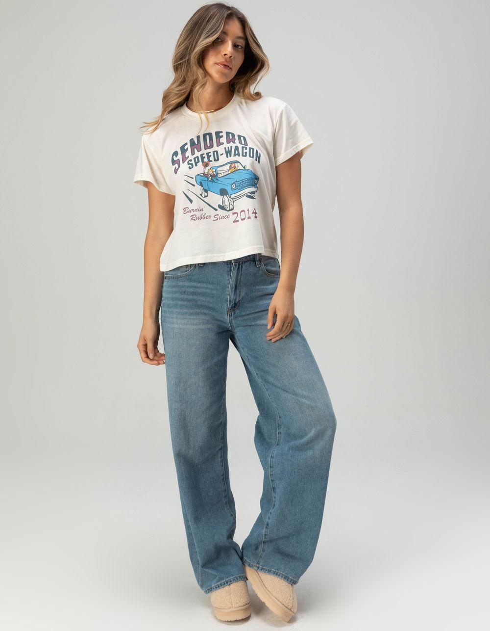 SENDERO PROVISIONS CO. Speed Wagon Womens Crop Tee - WHITE Product Image