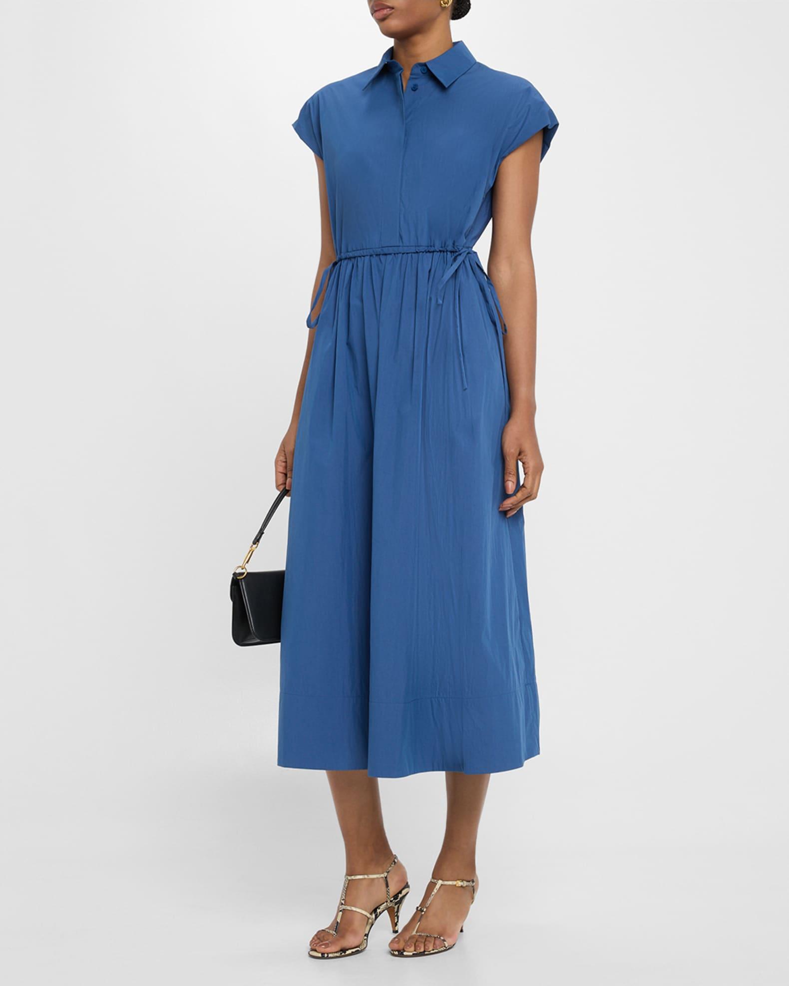 Drawstring Gathered Midi Shirtdress Product Image