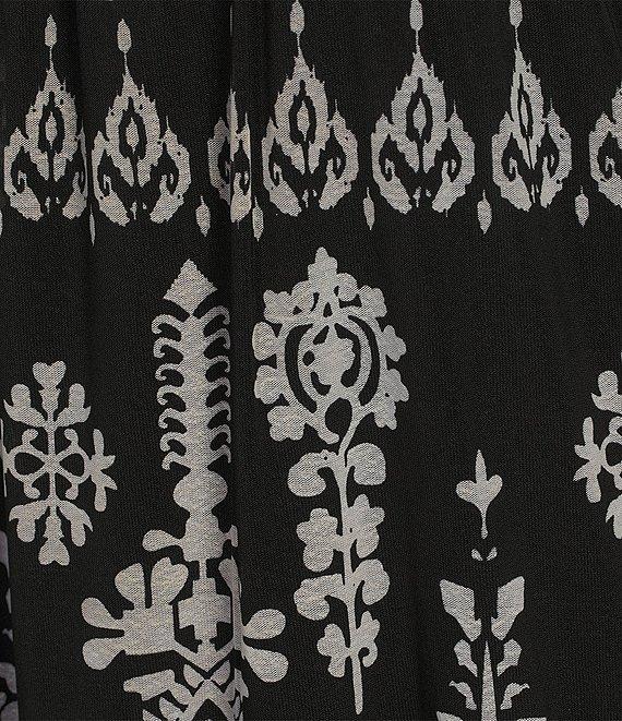 Calessa Modern Mosaic V-Neck Short Sleeve Tiered A-line Midi Dress Product Image