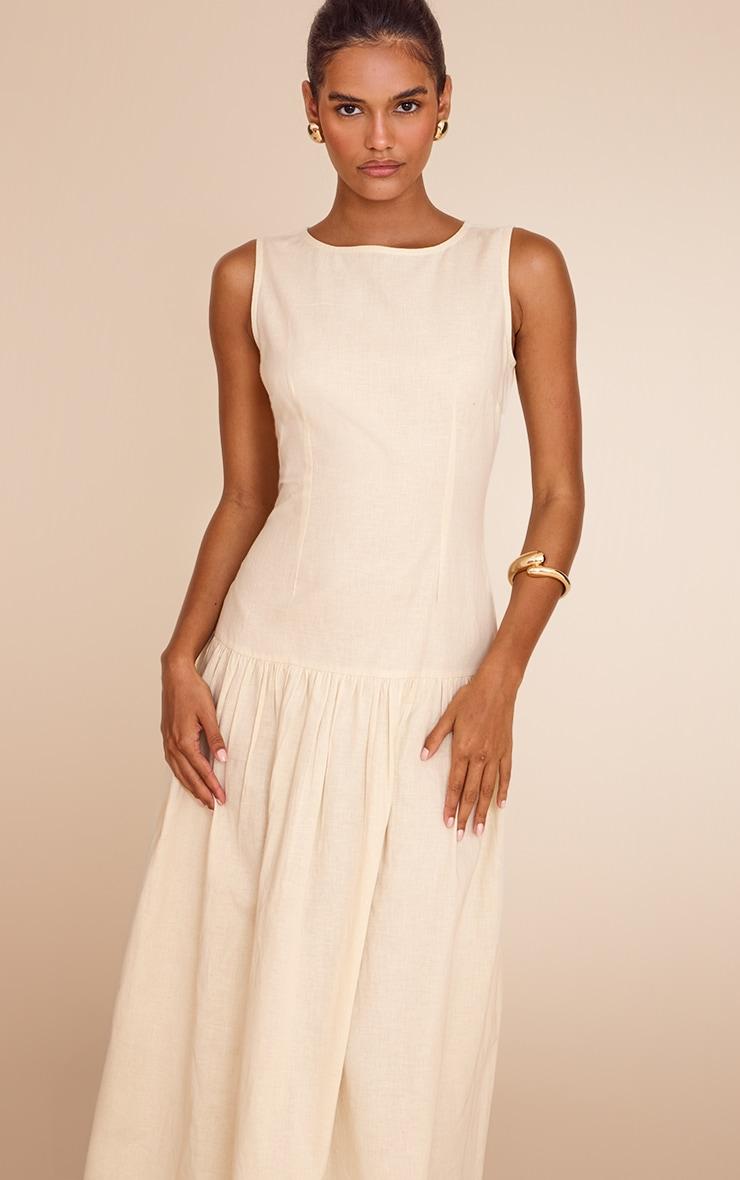 Butter Yellow Drop Waist Maxi Dress Product Image