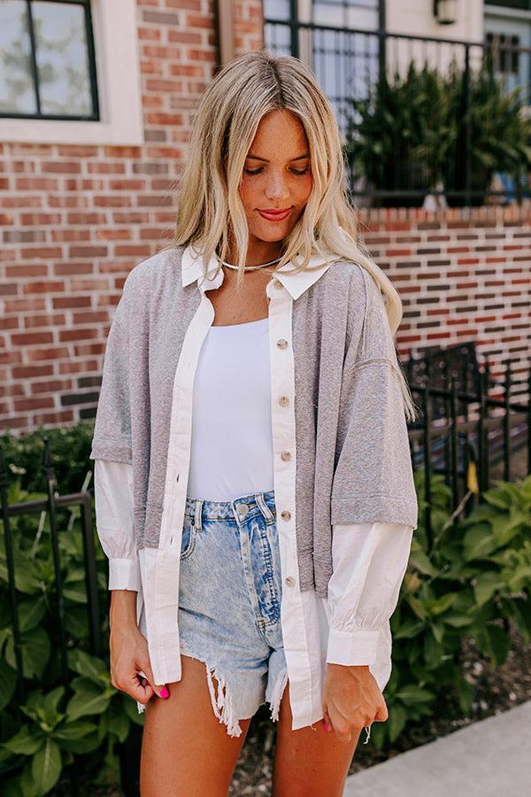 Country Club Social Button Up in Grey Product Image