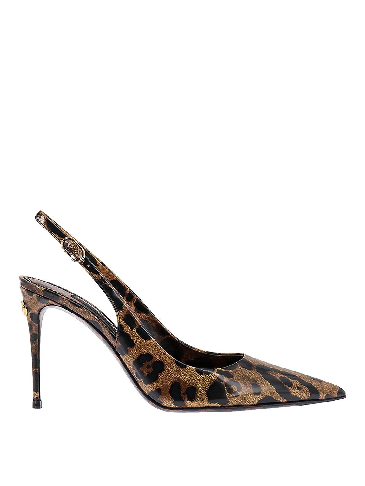 DOLCE & GABBANA Luxurious Leopard Printed Slingback Pumps For Women In Lavender Product Image