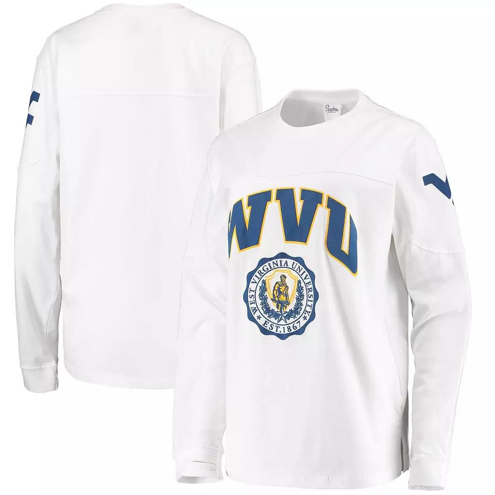 Women's Pressbox White West Virginia Mountaineers Edith Long Sleeve T-Shirt,  Product Image