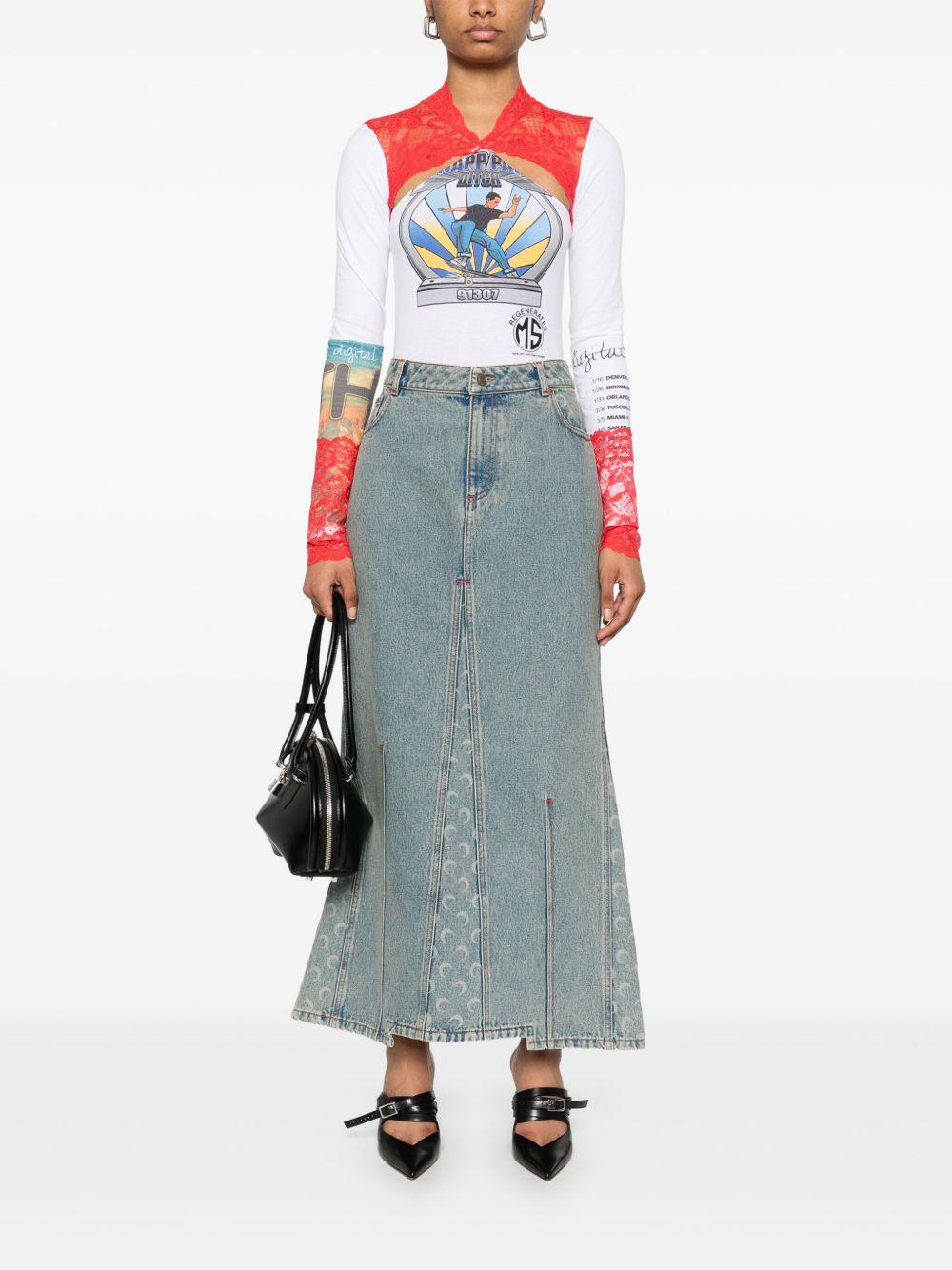 regenerated lace-detail bodysuit  Product Image