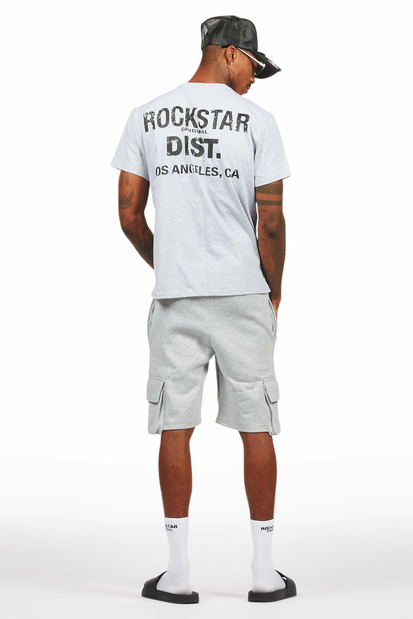 Raffer Heather Grey/Black T-Shirt Cargo Shorts Set Male Product Image