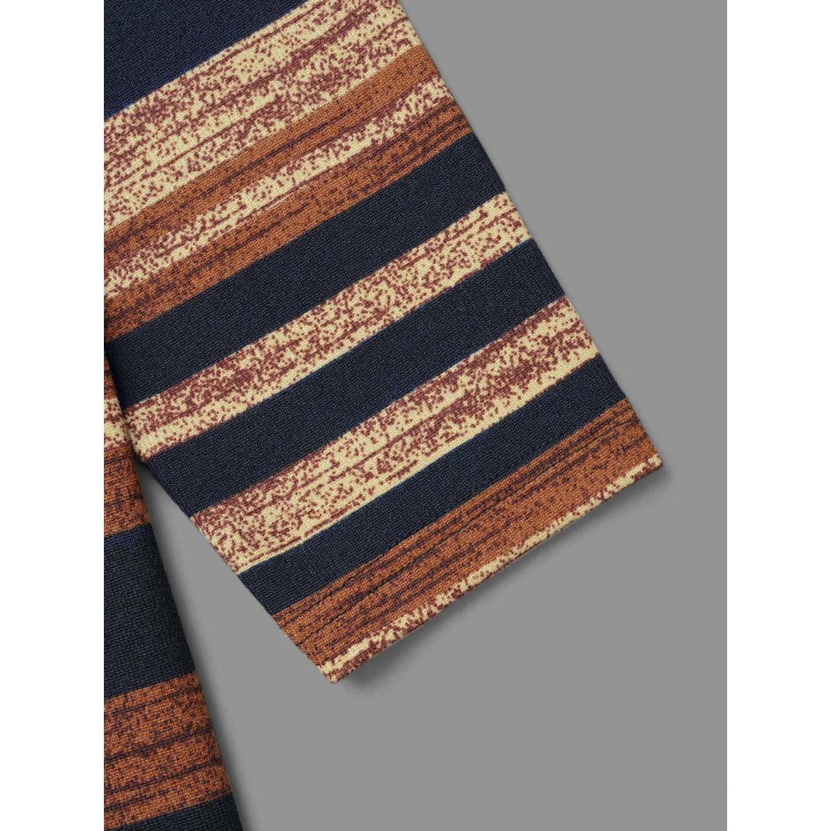 Plus Size Multi-Color Striped Open-Front Long Jacket Women Multicolor Contrast Loose Everyday Jackets BloomChic 10/M Product Image