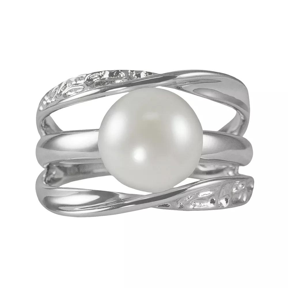 Sterling Silver Freshwater Cultured Pearl Galaxy Ring, Womens Product Image