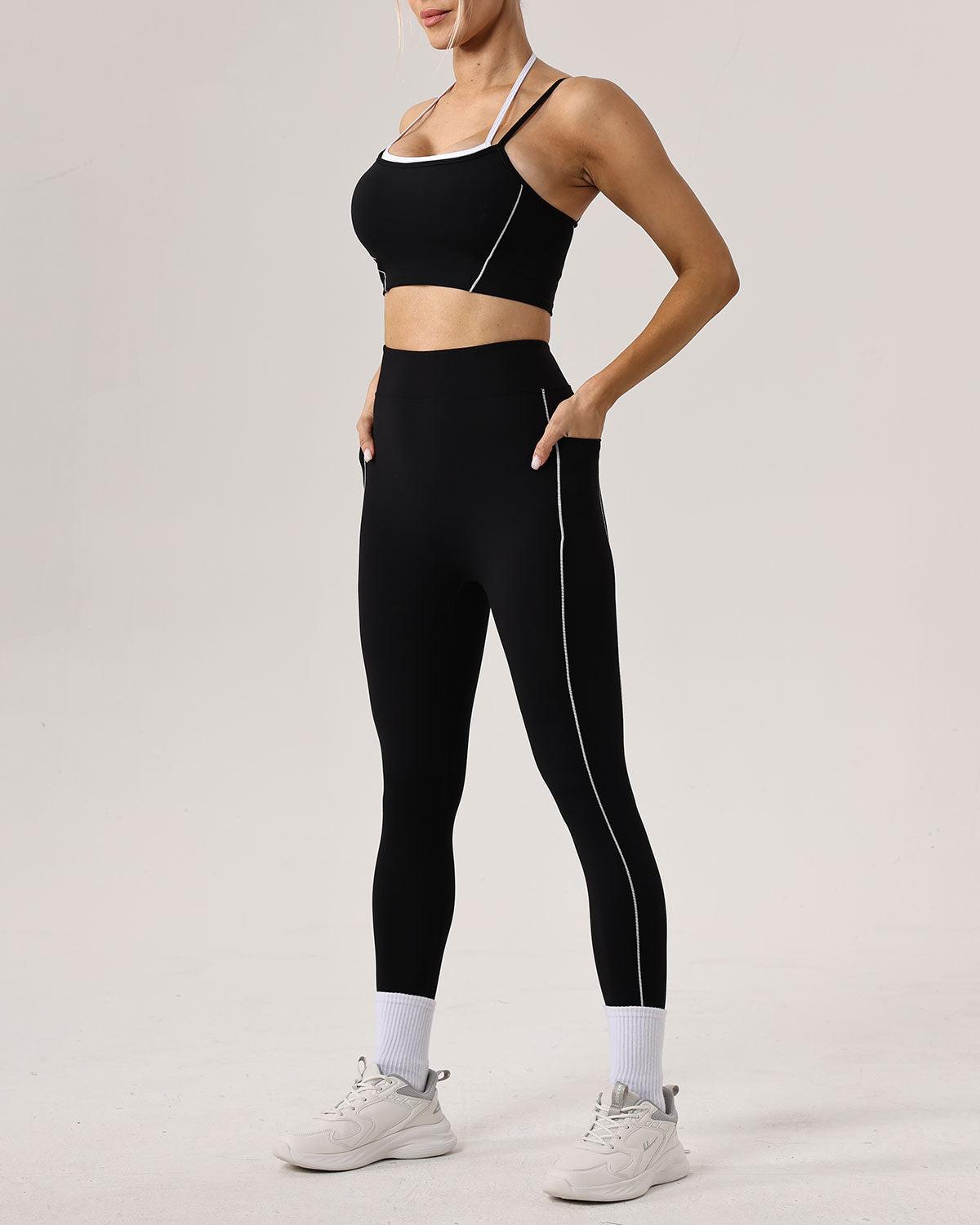 Black High Waisted Yoga Leggings Product Image