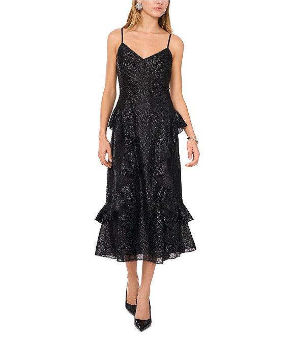 1. STATE V Neck Sleeveless Tiered Midi Dress Product Image