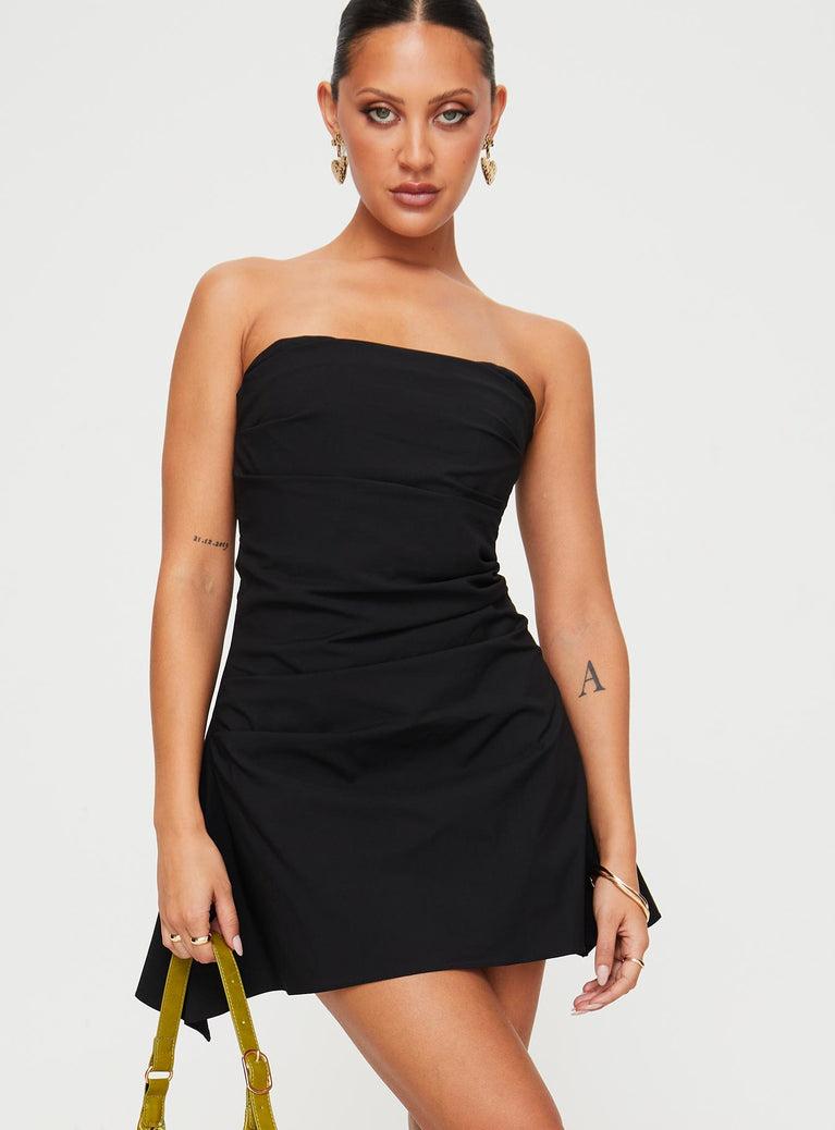 Bradwell Strapless Mini Dress Black Product Image