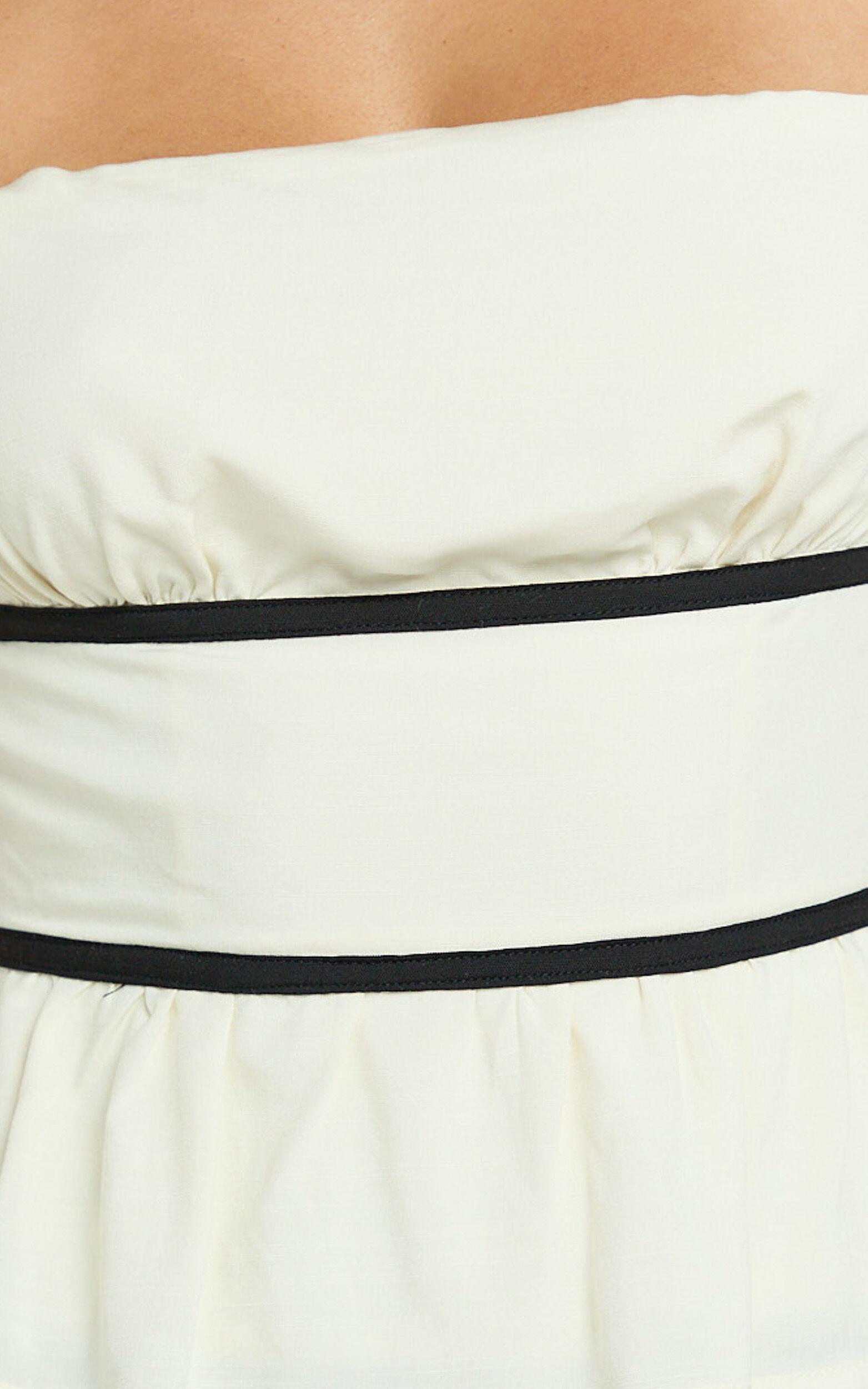 Danbury Top - Strappy Peplum Crop Top in Cream Product Image