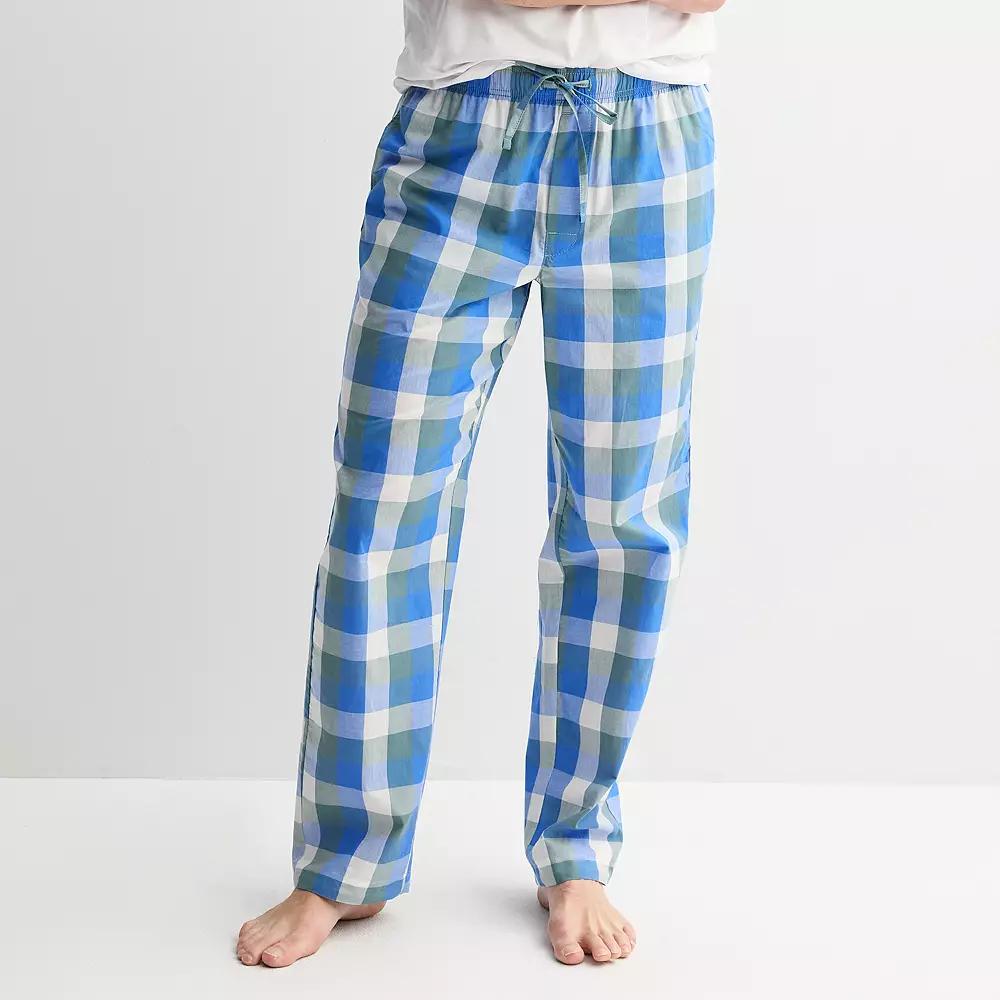 Men's Sonoma Goods For Life® Woven Pajama Pants, Size: XXL, Green Blue Box Check Product Image