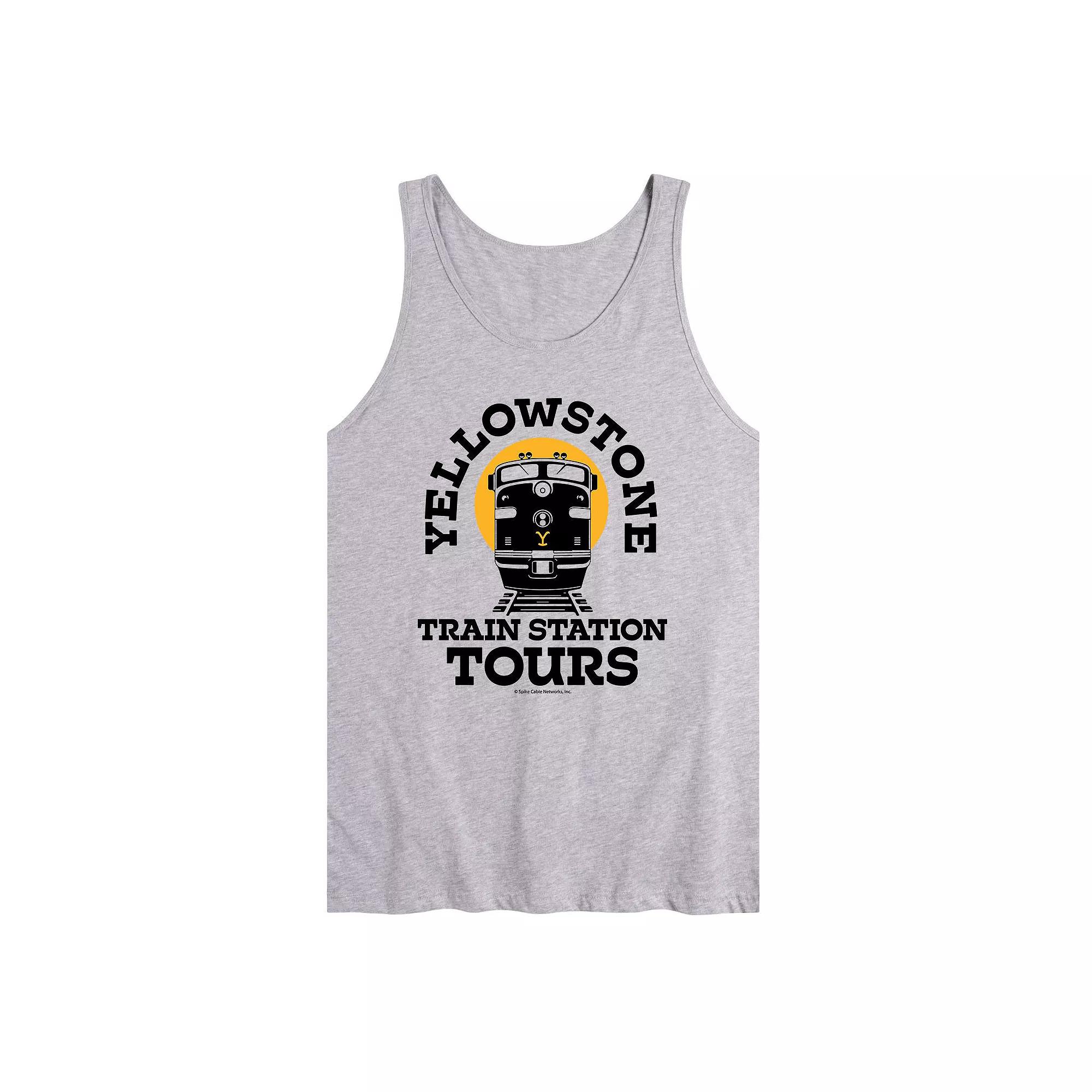 Men's Yellowstone Train Station Tank Top,  Product Image