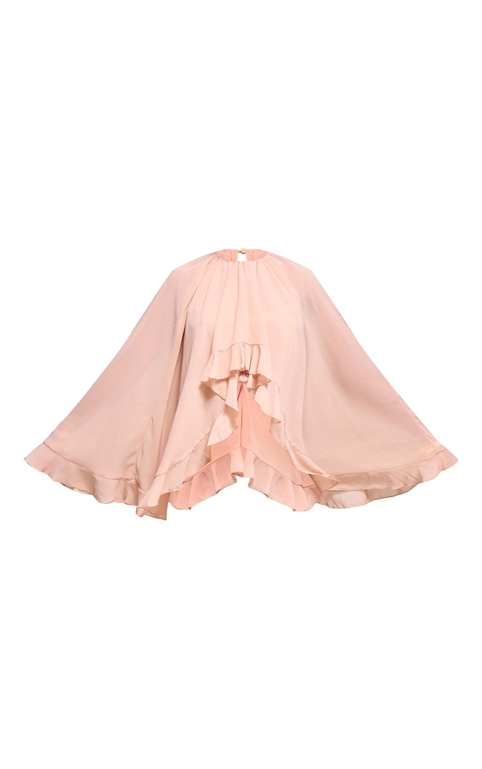 Light Nude Oversized Frill Hem Romper Product Image