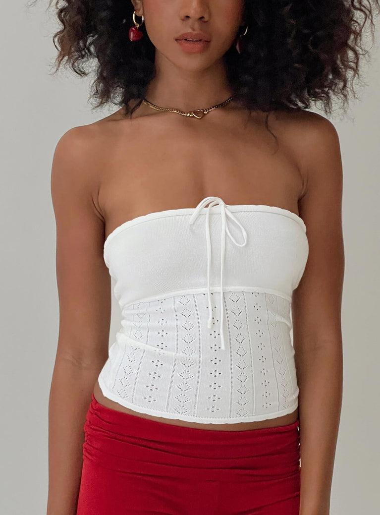 Seona Strapless Top White Product Image