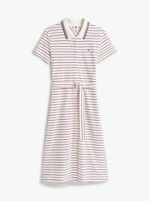 Belted Stretch Pique Polo Midi Dress Product Image