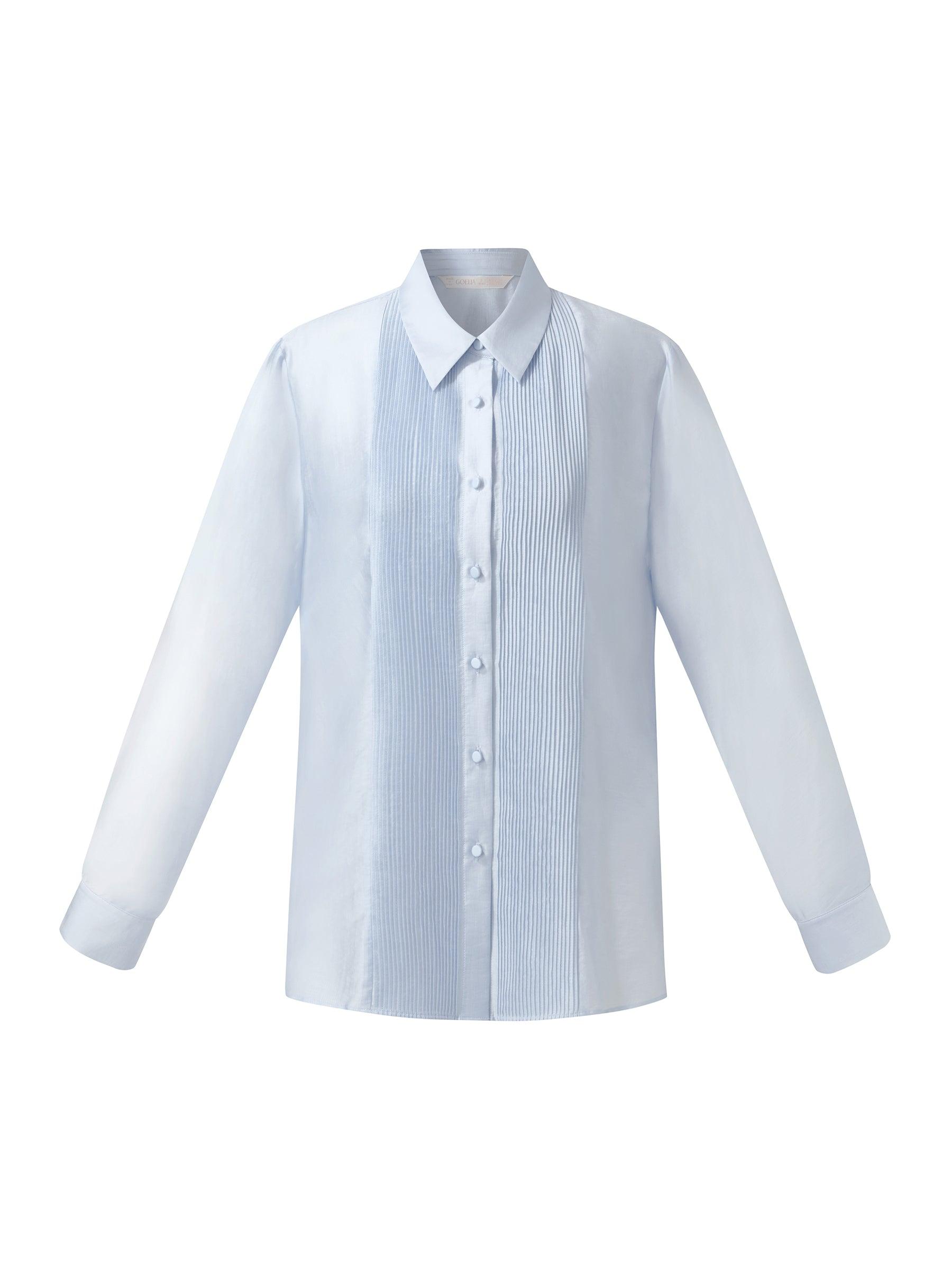 Tencel Blend Pleat Front Women Shirt Product Image