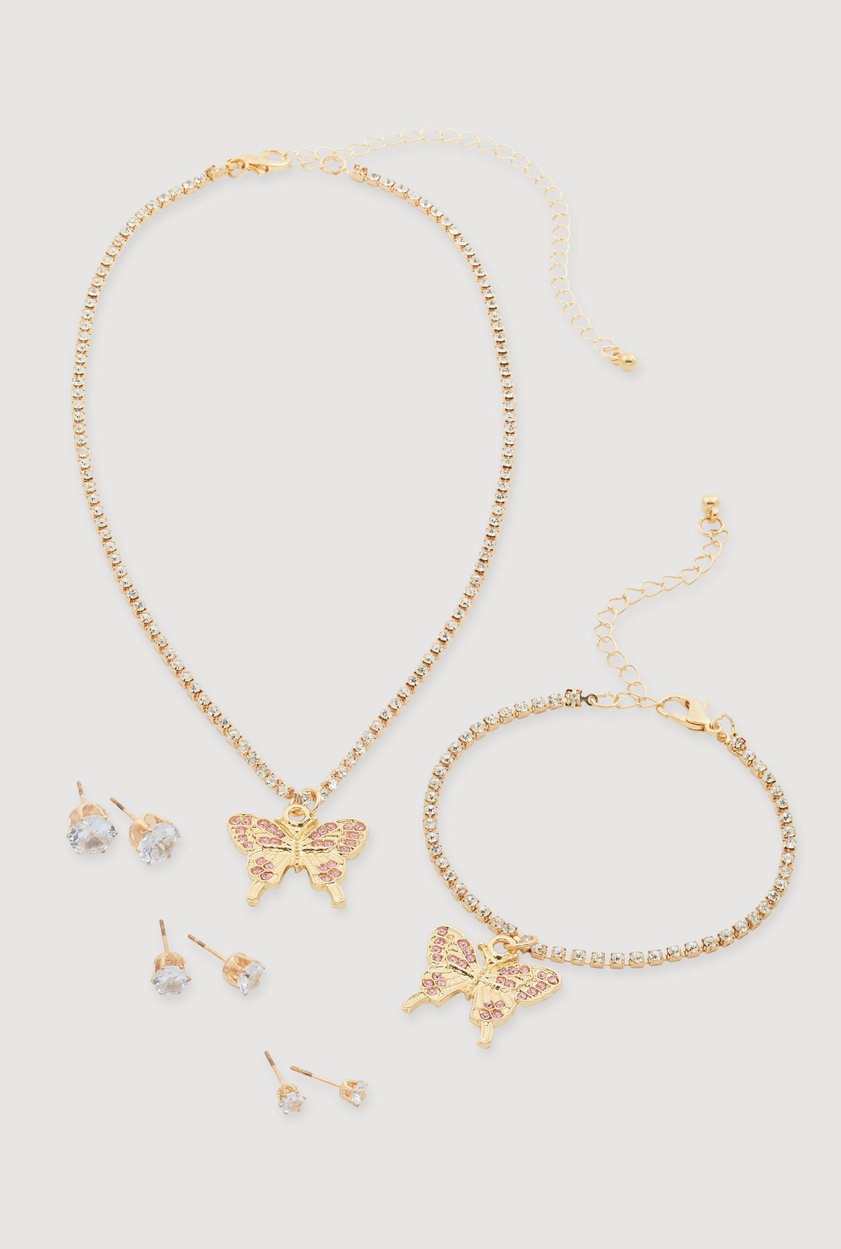 Rhinestone Assorted Charm Chain Bracelet Trio Male Product Image