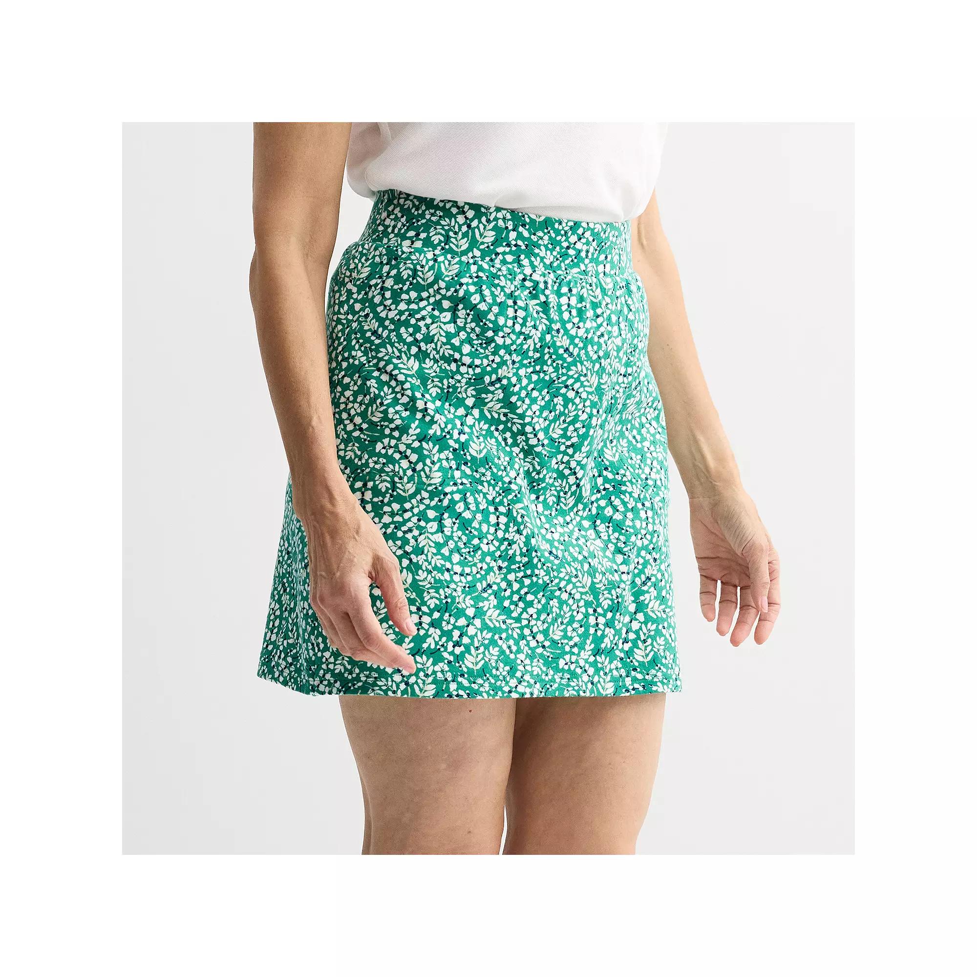 Women's Croft & Barrow® Easy Pull-On Skort, Size: XS, Green White Floral Product Image