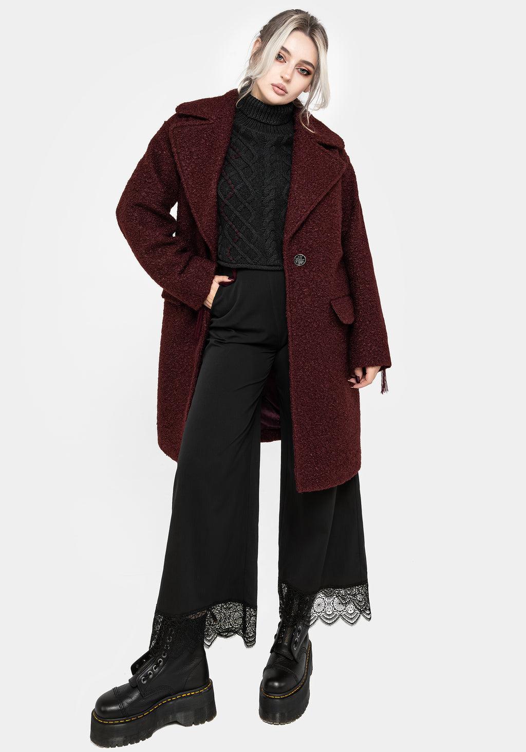 Gorgon Bouclé Oversized Coat - Red Product Image