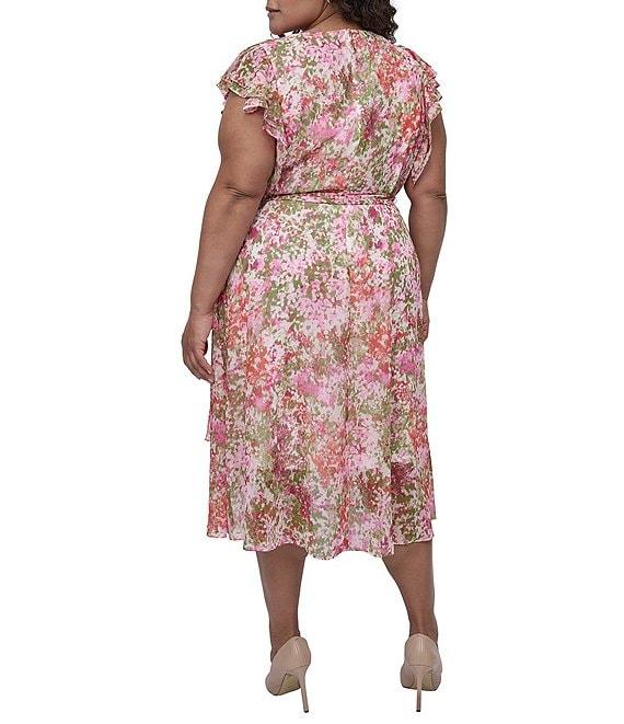 DKNY by Donna Karan Plus Size Printed Wrap Dress Product Image