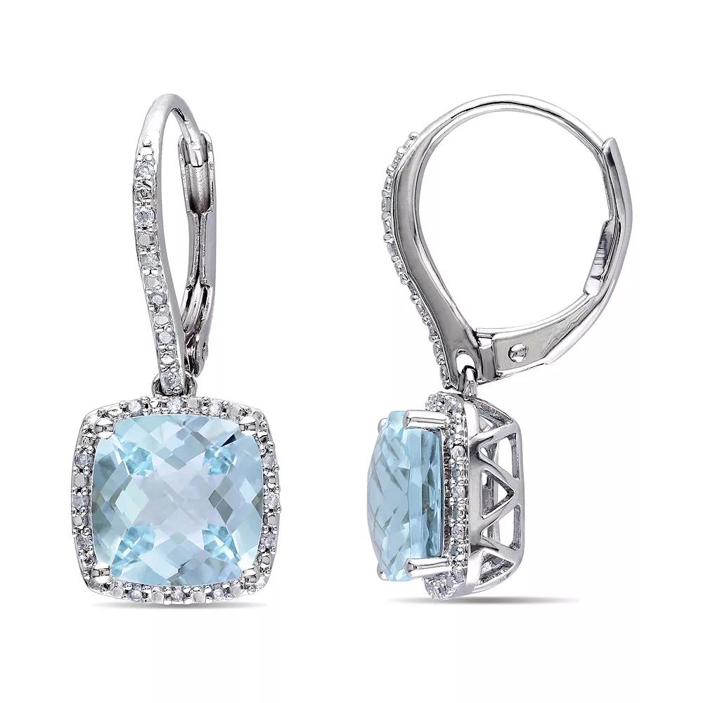 Stella Grace 1/5 Carat T.W. Diamond & Blue Topaz Drop Earrings, Women's, Sterling Product Image