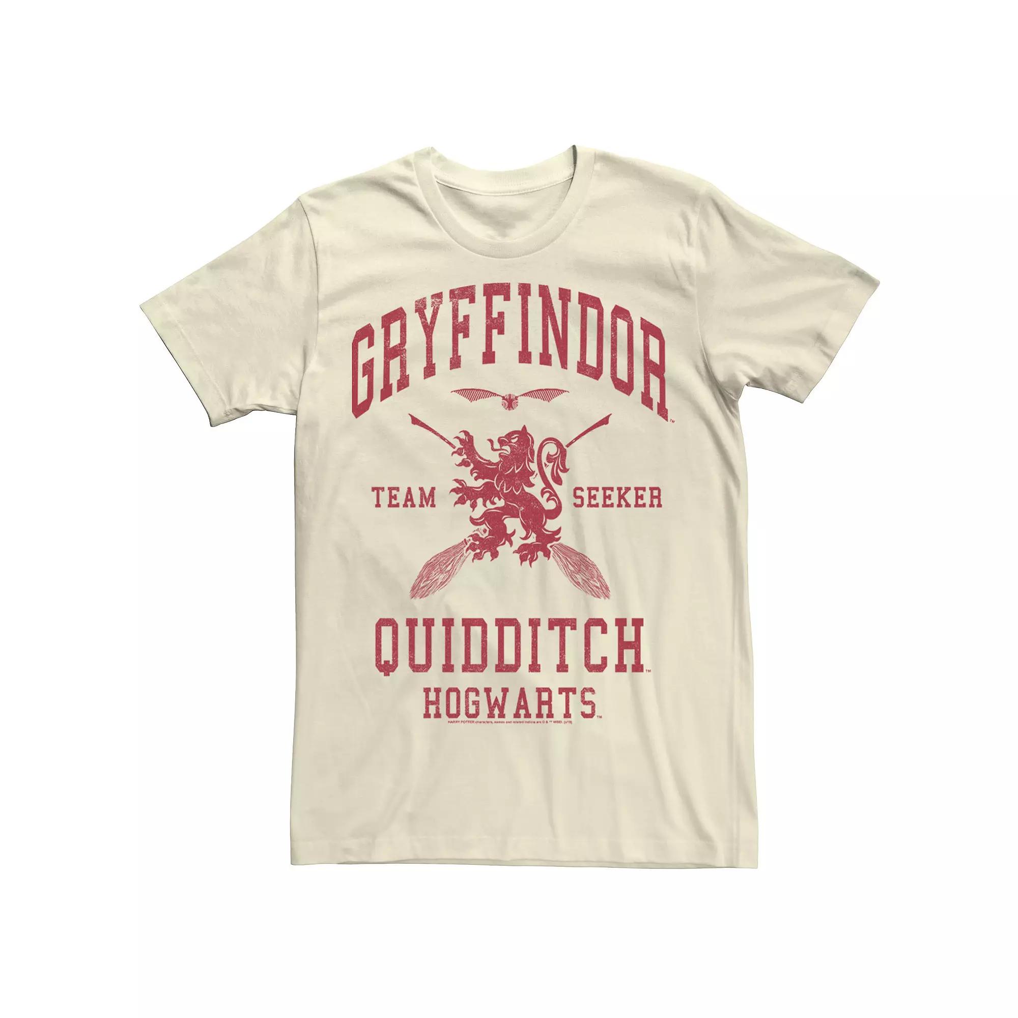 Men's Harry Potter Quidditch Gryffindor Seeker Red Text Tee,  Product Image