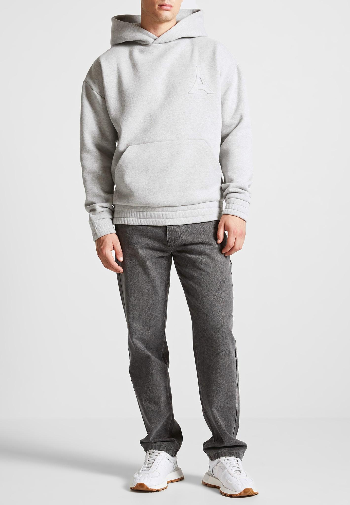 Victor - Eiffel Embossed Hoodie - Grey Male Product Image