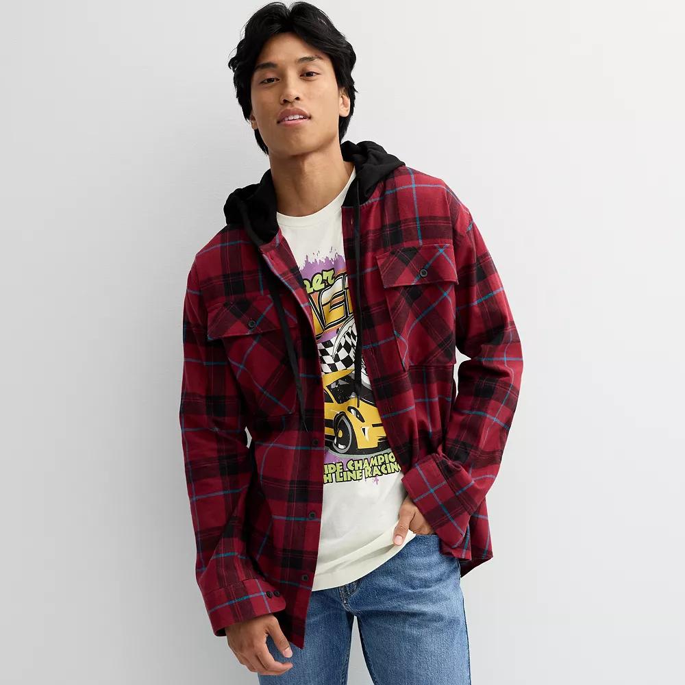 Men's Trinity Coast Hooded Flannel Shirt, Size: XXL, Red Product Image