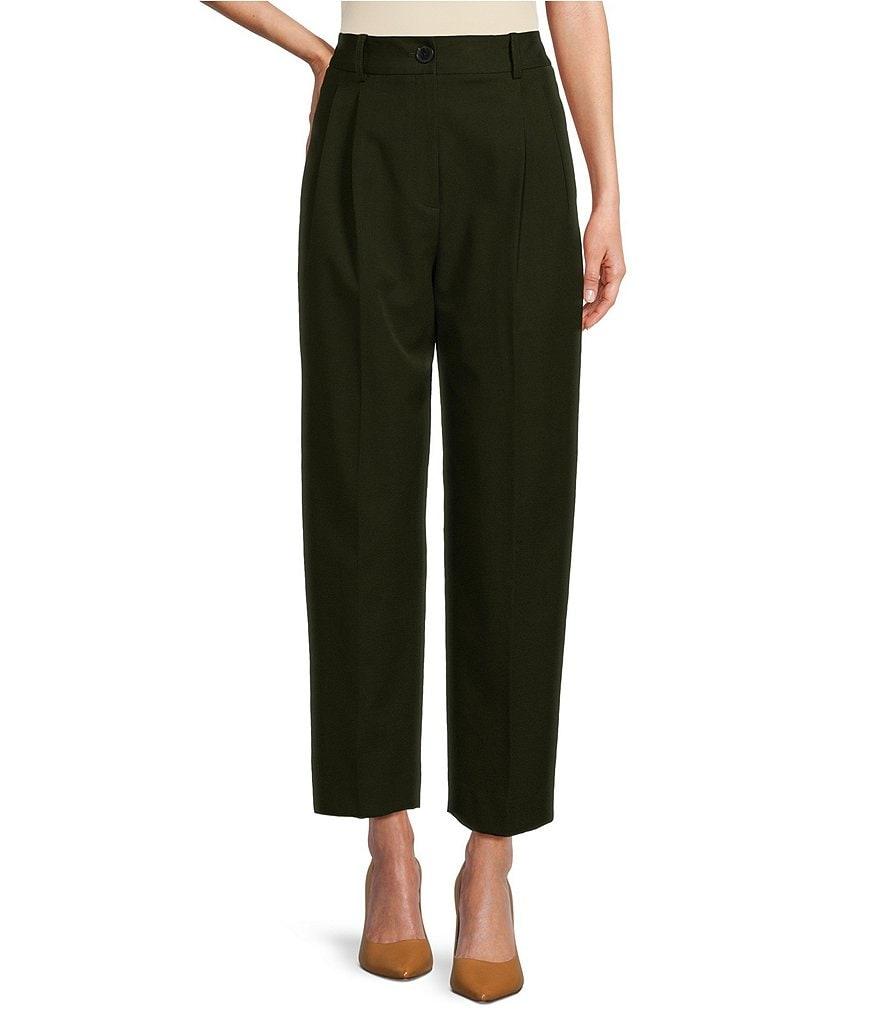 Antonio Melani Coordinating Emery Ponte Twill High Rise Pleated Front Wide Cropped Ankle Trousers Product Image