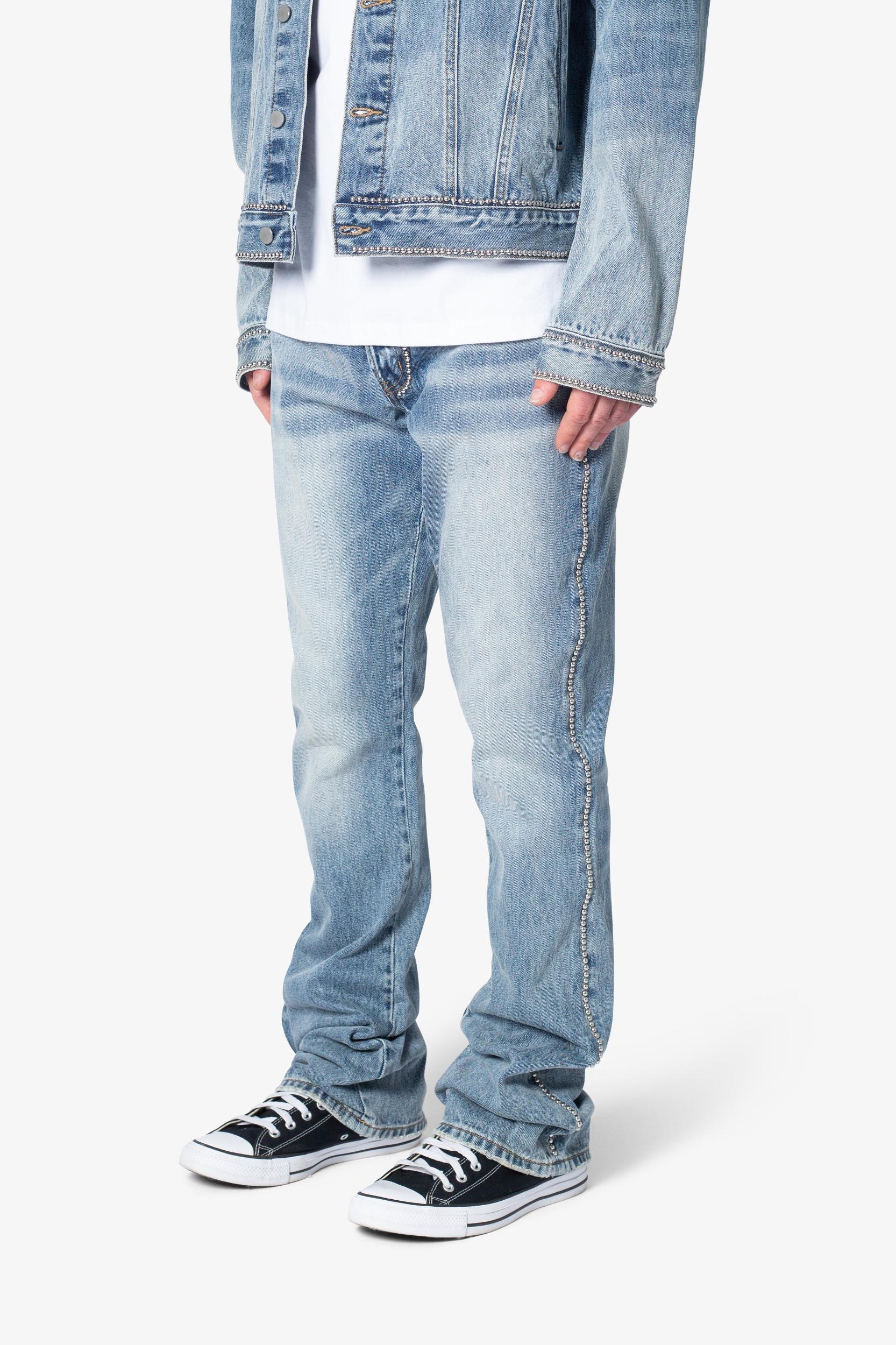 B661 Studded Flare Denim - Blue Product Image