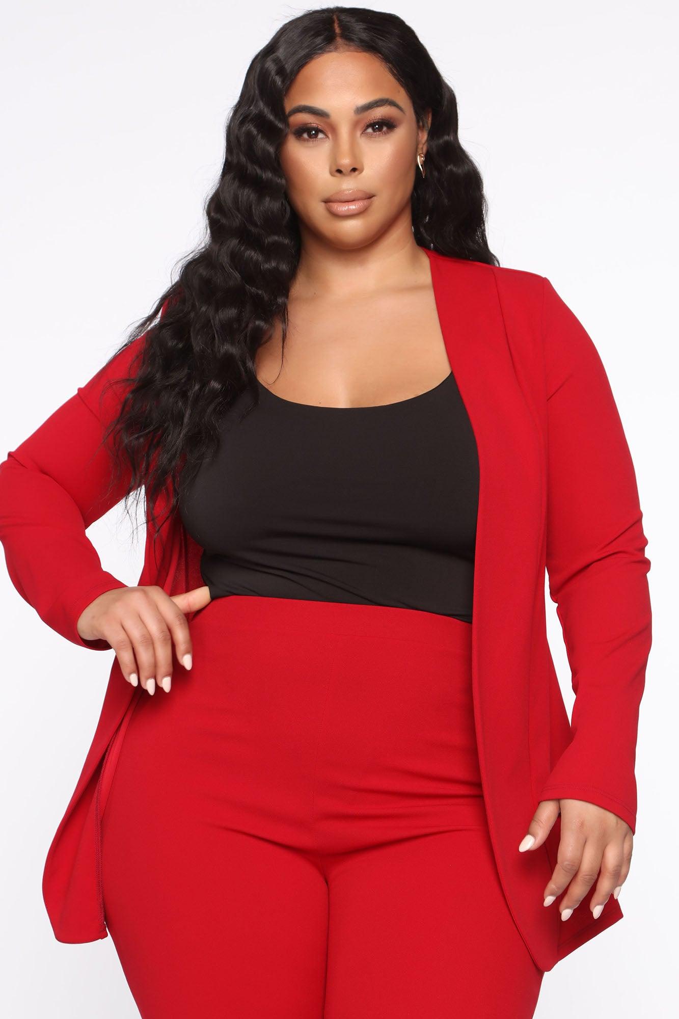 Payin' It Forward Blazer Set - Red Product Image