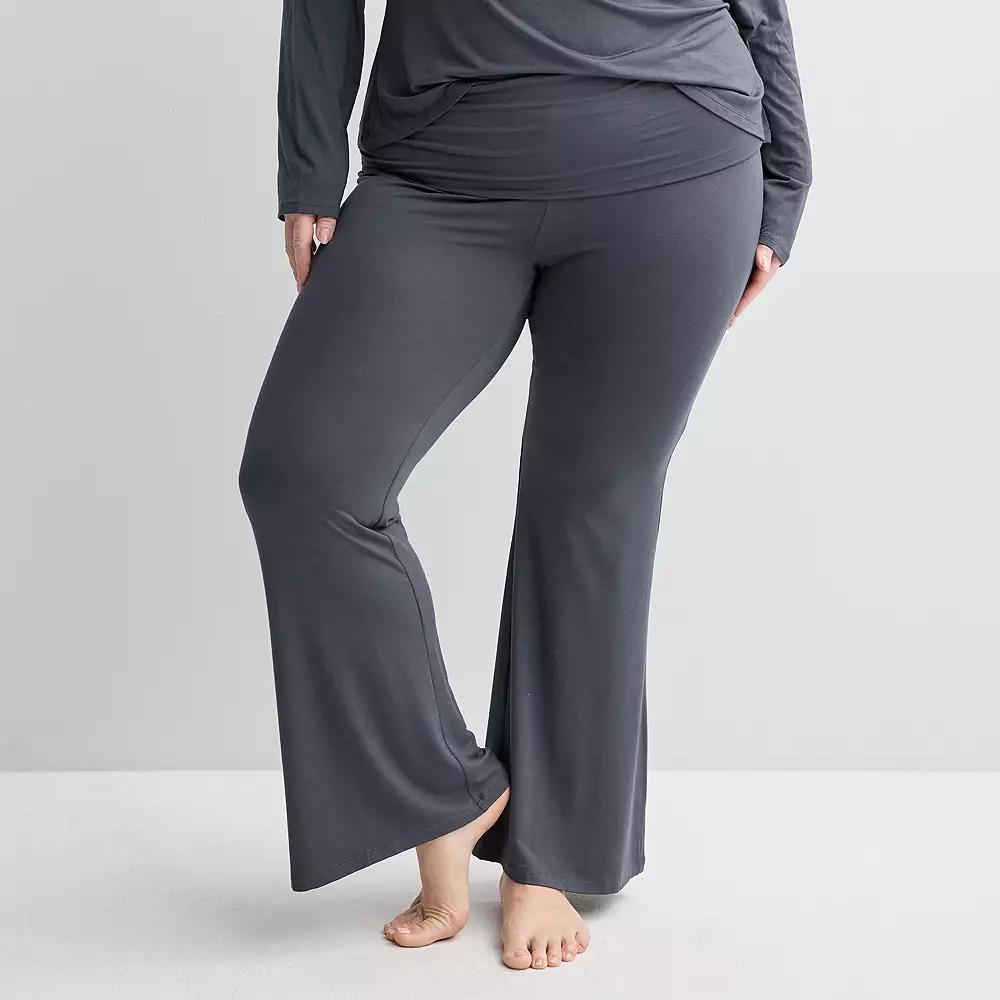 Plus Size Sonoma Goods For Life® Fold Over Sleep Pants, Women's, Size: 3XL, Filigree Product Image