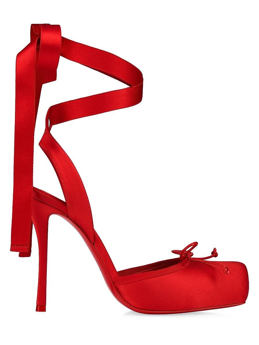 Womens Cassia Lace Up 100MM Satin Pumps Product Image