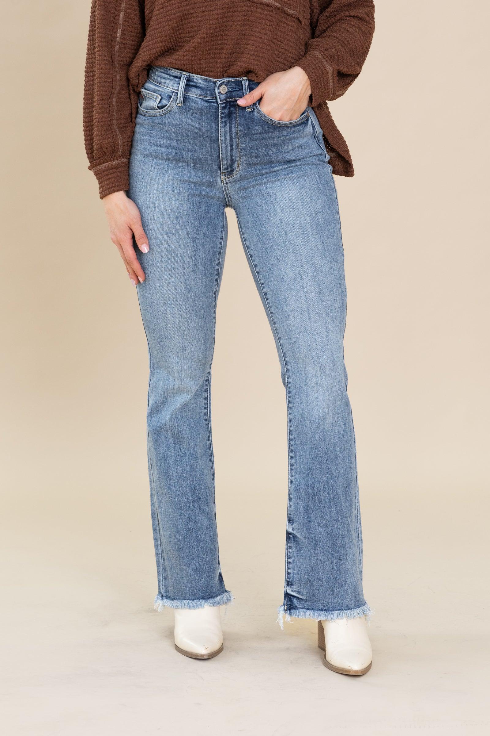 Judy Blue Fray Hem High Rise Bootcut Product Image