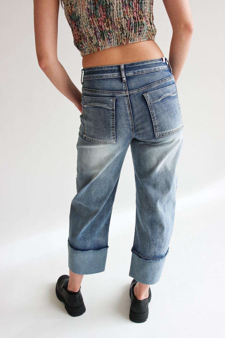 Patch Pocket Barrel Jeans Product Image