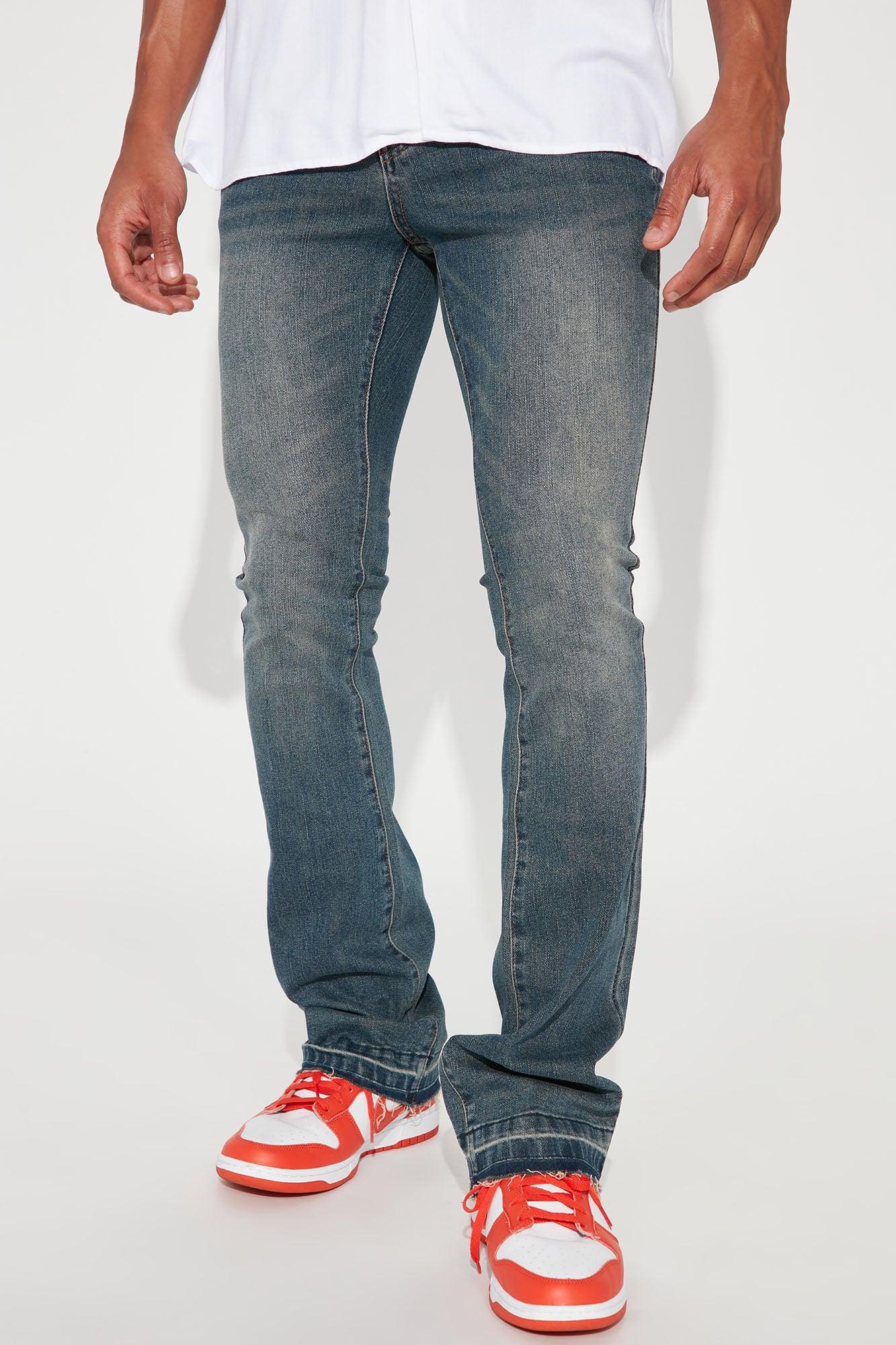 Cornell Stacked Skinny Flare Jeans - Vintage Blue Wash Product Image